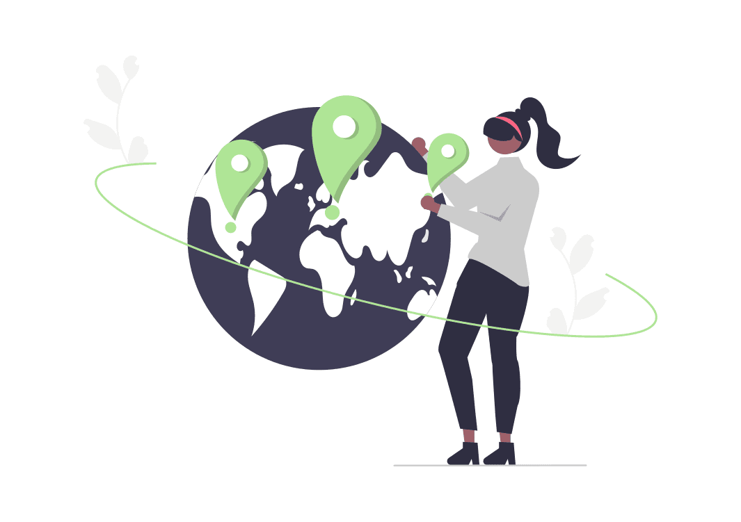 An individual holding a globe in their hands with pins dropped all over the world, representing the possibilities when using a VPN.